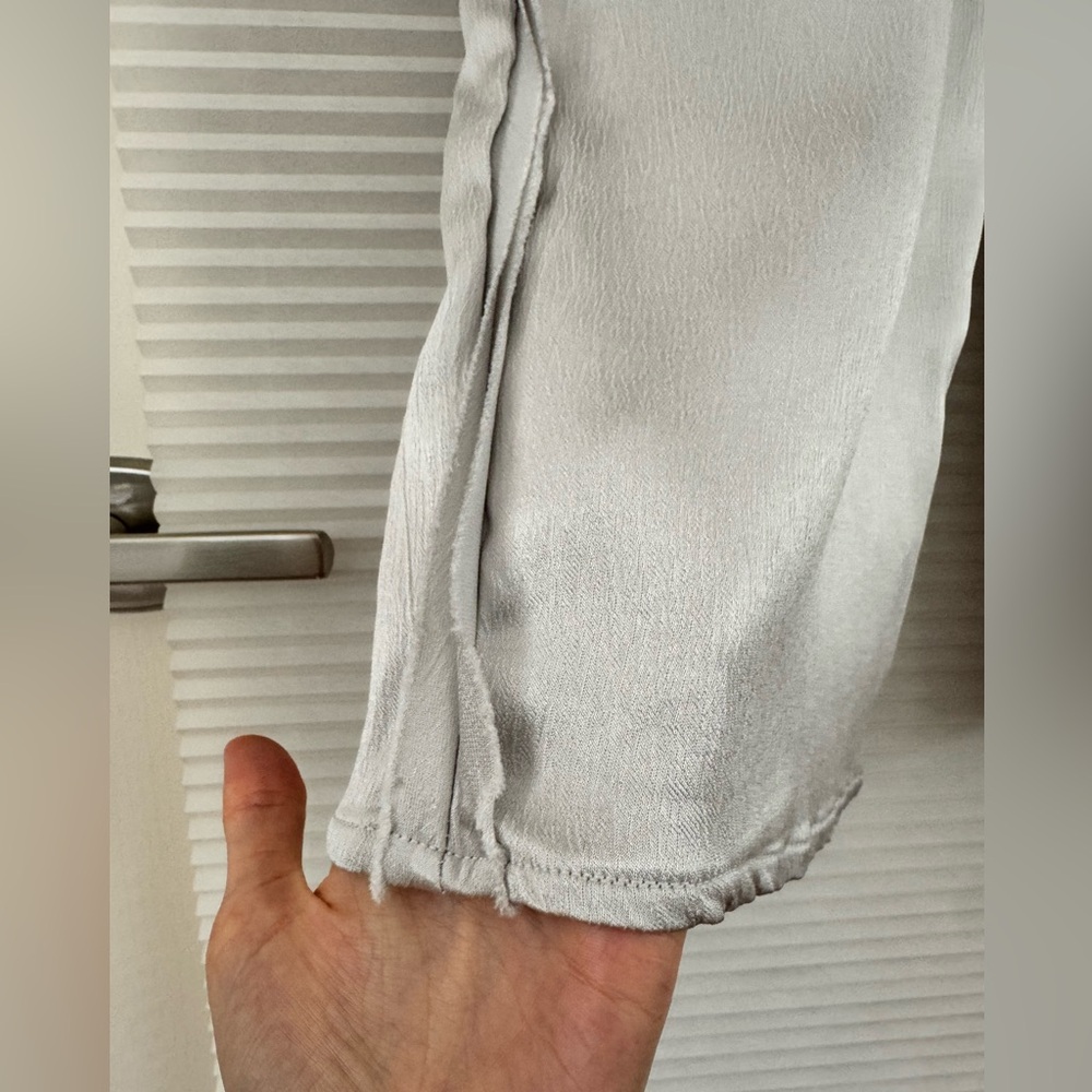 Zara SATIN EFFECT STRAIGHT LEG PANTS SILVER  size XS - Picture 15 of 17